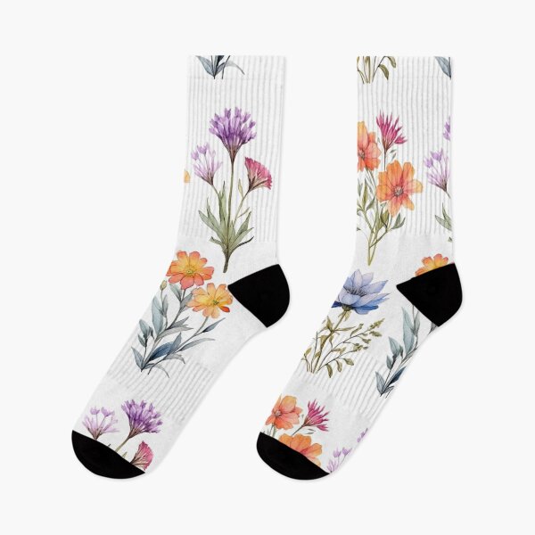 Item preview, Watercolor wildflowers on a white background designed and sold by mind-coloring.