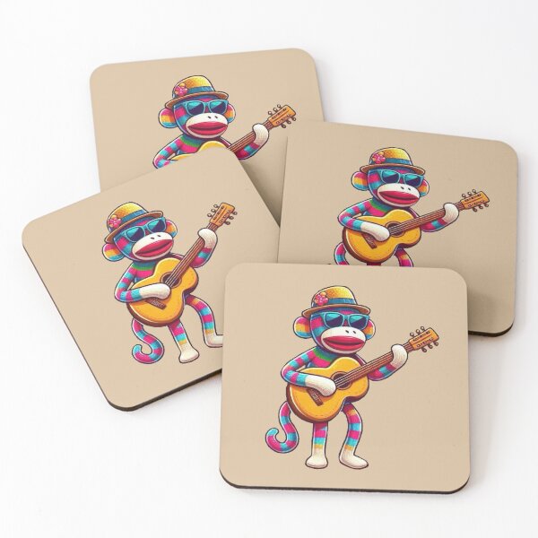 Item preview, Sock Monkey Playing Guitar designed and sold by Myra365Art.