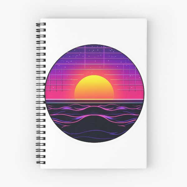 Item preview, Vaporwave Sunset with Neon Ocean Waves Sticker designed and sold by Liseri.