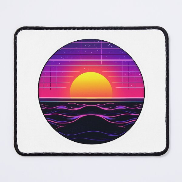 Item preview, Vaporwave Sunset with Neon Ocean Waves Sticker designed and sold by Liseri.