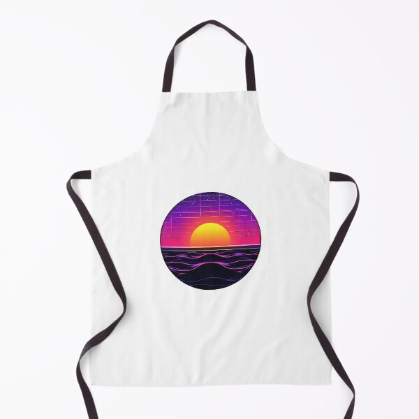 Item preview, Vaporwave Sunset with Neon Ocean Waves Sticker designed and sold by Liseri.