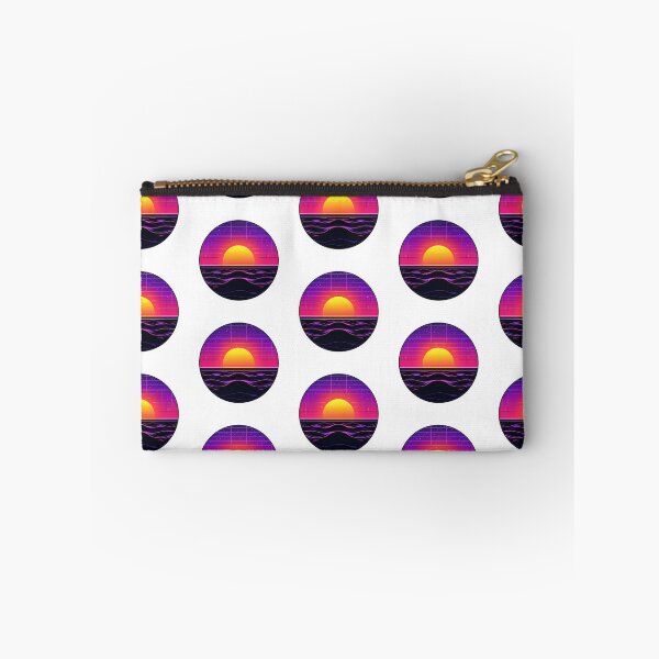 Item preview, Vaporwave Sunset with Neon Ocean Waves Sticker designed and sold by Liseri.
