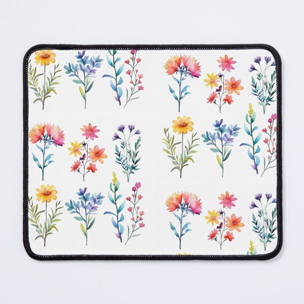 Item preview, Watercolor wildflowers on a white background designed and sold by mind-coloring.