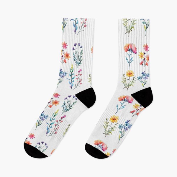 Item preview, Watercolor wildflowers on a white background designed and sold by mind-coloring.