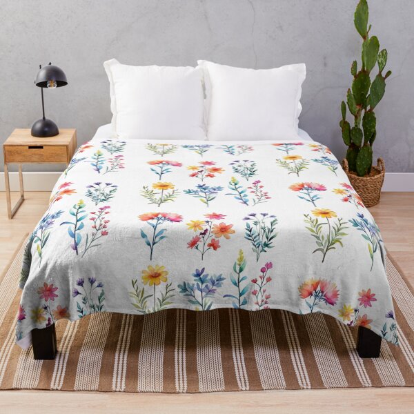 Item preview, Watercolor wildflowers on a white background designed and sold by mind-coloring.