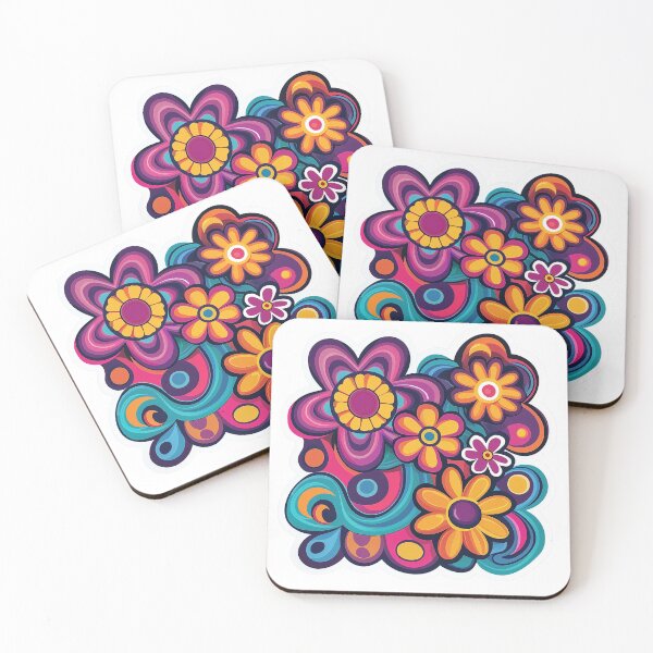Item preview, Retro Psychedelic Floral Pattern Sticker designed and sold by Liseri.