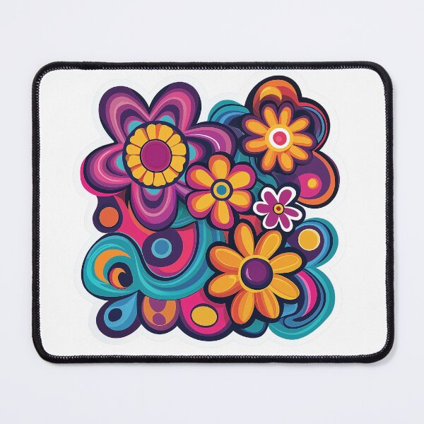 Item preview, Retro Psychedelic Floral Pattern Sticker designed and sold by Liseri.