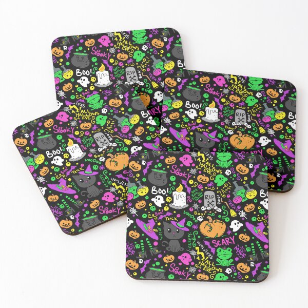 Item preview, Cute Halloween Pattern Color Black Background designed and sold by Jessica Erin.
