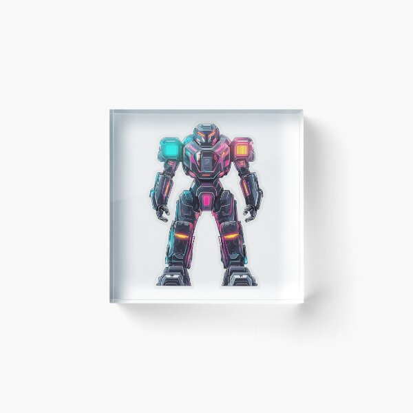 Item preview, Neon Futuristic Robot Mech Warrior Sticker designed and sold by Liseri.
