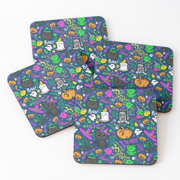 Item preview, Cute Halloween Pattern Color Blue-Green Background designed and sold by Jessica Erin.