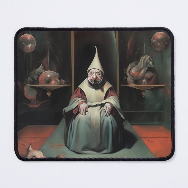Item preview, Surreal Monk with Distorted Figures in Gothic Chamber designed and sold by landletsy.