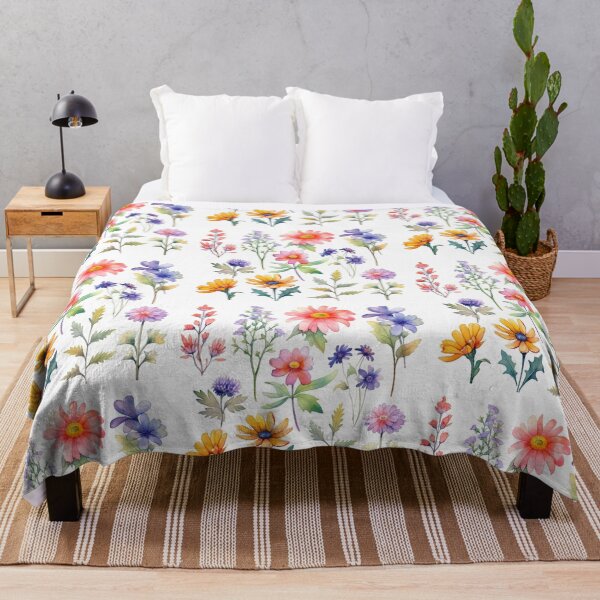 Item preview, Watercolor wildflowers on a white background designed and sold by mind-coloring.