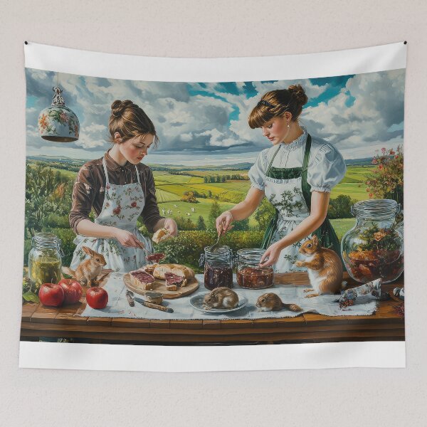 Item preview, Damas de campo cocinando al aire libre designed and sold by thewandswant.