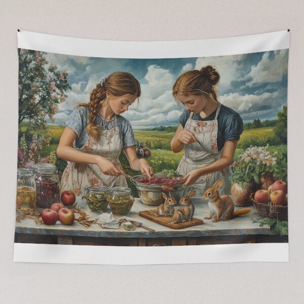 Item preview, Mujeres campestres cocinando al aire libre designed and sold by thewandswant.