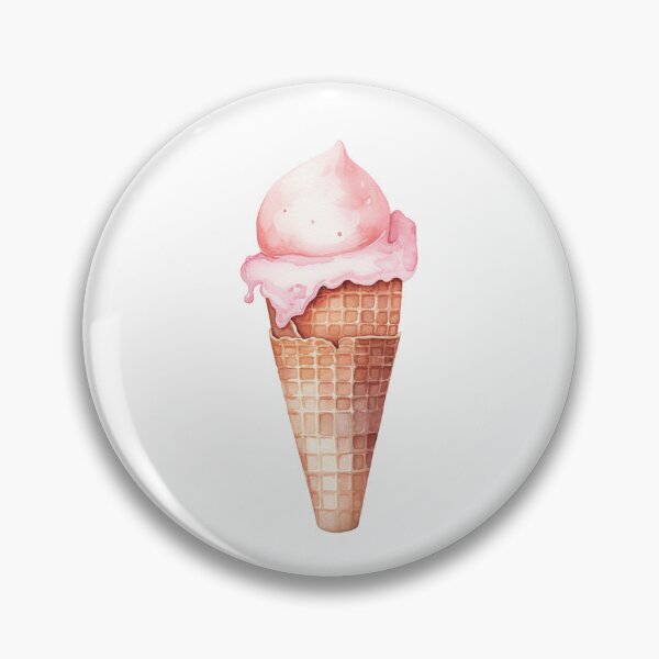 Item preview, Water color drawing of a scoop of pink ice cream designed and sold by LazyOtterPrints.