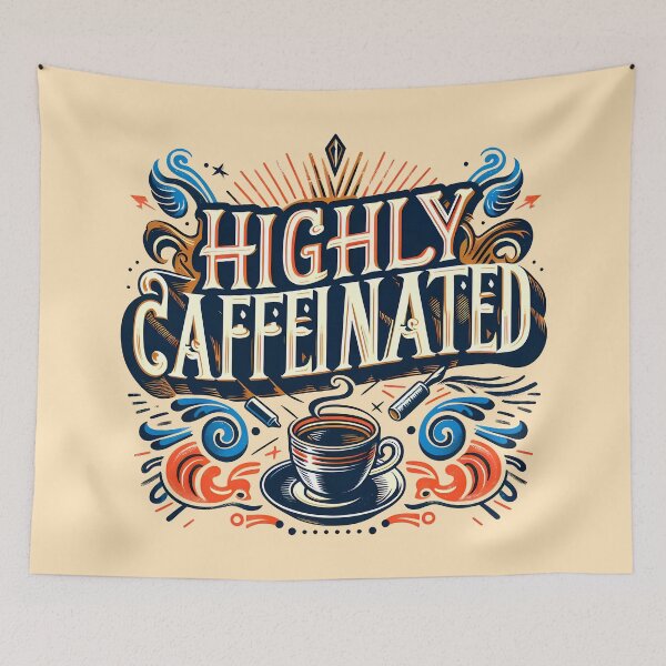 Item preview, Highly Caffeinated, typography designed and sold by maxmaj.