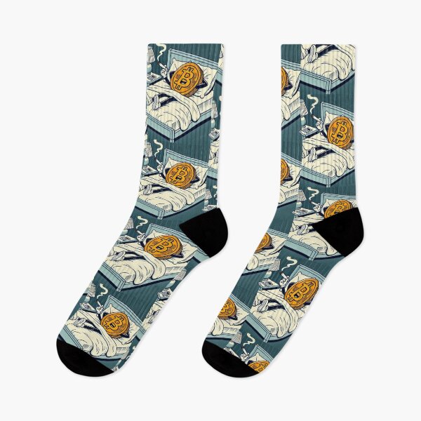 Item preview, Smoking Bitcoin Relaxing in Bed | Funny Cryptocurrency Cartoon  designed and sold by mkzmerch.