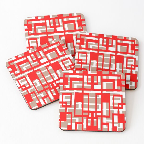 Item preview, Geometric Shapes Pattern Red White Cut Out  designed and sold by taiche.