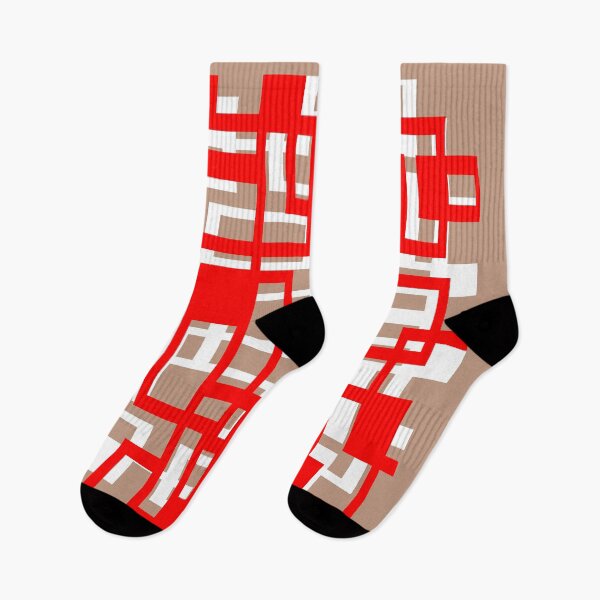 Item preview, Geometric Shapes Pattern Red White Cut Out  designed and sold by taiche.