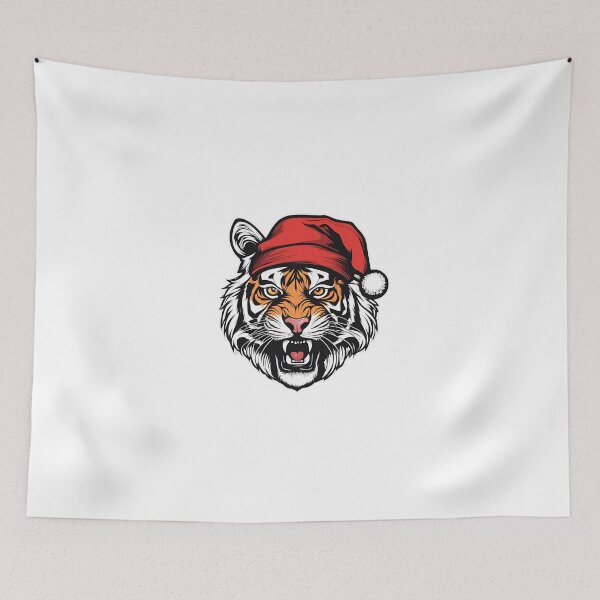 Item preview, Festive Tiger, funny, tiger, rot, gifts, merry, time, santa,  designed and sold by Ewelina  Niemiec.