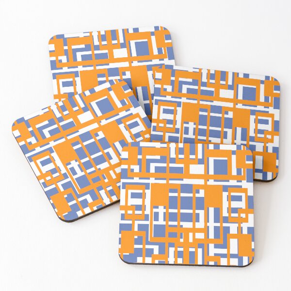 Item preview, Geometric Shapes Pattern Orange White Cut Out designed and sold by taiche.