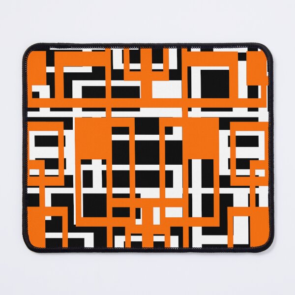 Item preview, Geometric Shapes Pattern Orange White Black Background designed and sold by taiche.