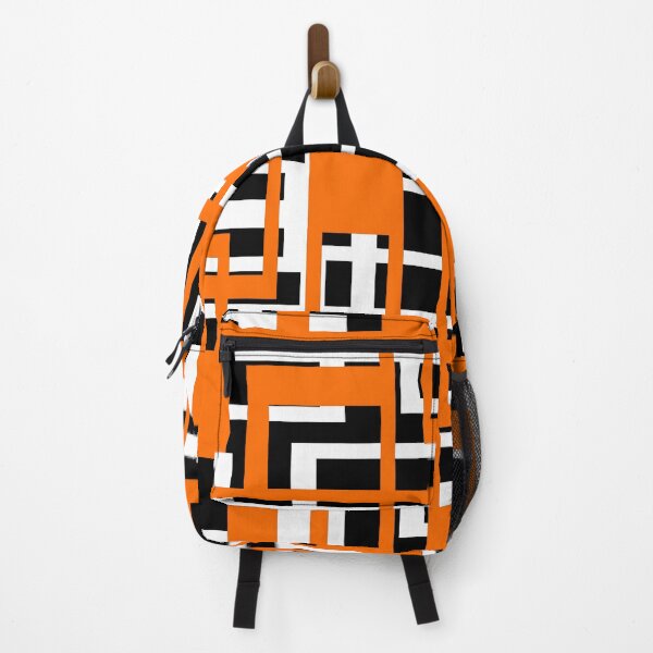 Item preview, Geometric Shapes Pattern Orange White Black Background designed and sold by taiche.