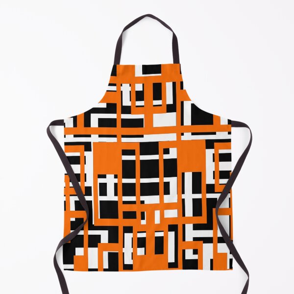 Item preview, Geometric Shapes Pattern Orange White Black Background designed and sold by taiche.