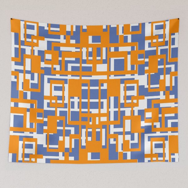 Item preview, Geometric Shapes Pattern Orange White Cut Out designed and sold by taiche.