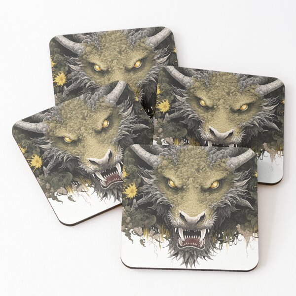 Item preview, Mythical Japanese Beast with Floral Elements designed and sold by landletsy.