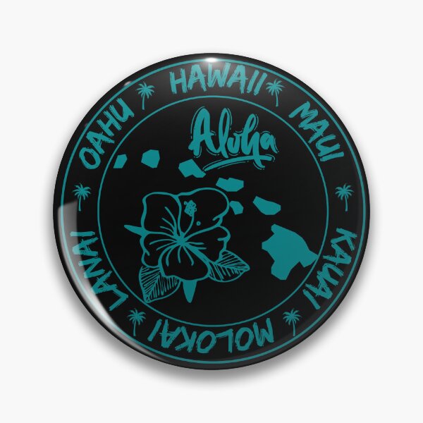 Item preview, Aloha Hawaii Maui Oahu Kauai Molokai Lanai Aloha with Hibiscus Flower designed and sold by SophTees.