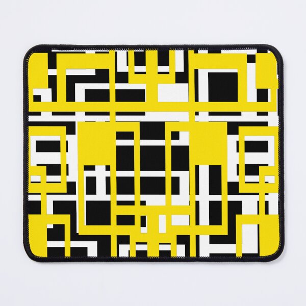 Item preview, Geometric Shapes Pattern Yellow White Black Background designed and sold by taiche.