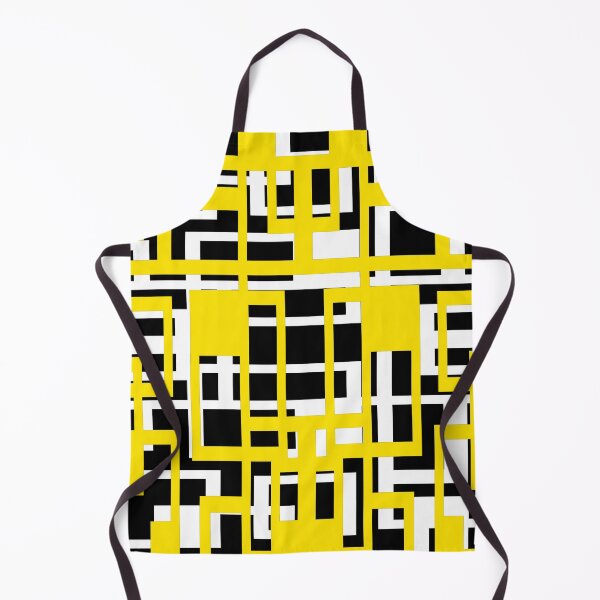 Item preview, Geometric Shapes Pattern Yellow White Black Background designed and sold by taiche.