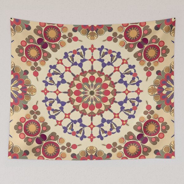 Item preview, Suzani Mandala Floral Pattern Art designed and sold by Dshoppin.