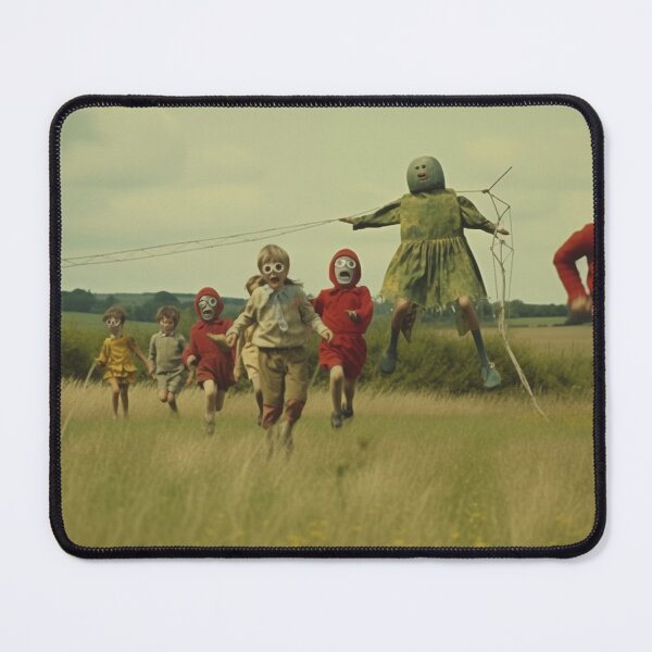 Item preview, Children in Masks Running with Giant Doll designed and sold by landletsy.