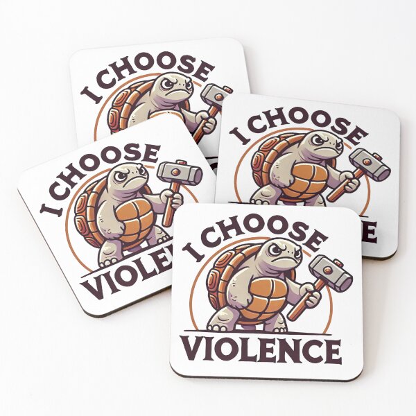 Item preview, I Choose Violence Funny turtle anger turtle  holding hammer designed and sold by tutoo clothes.
