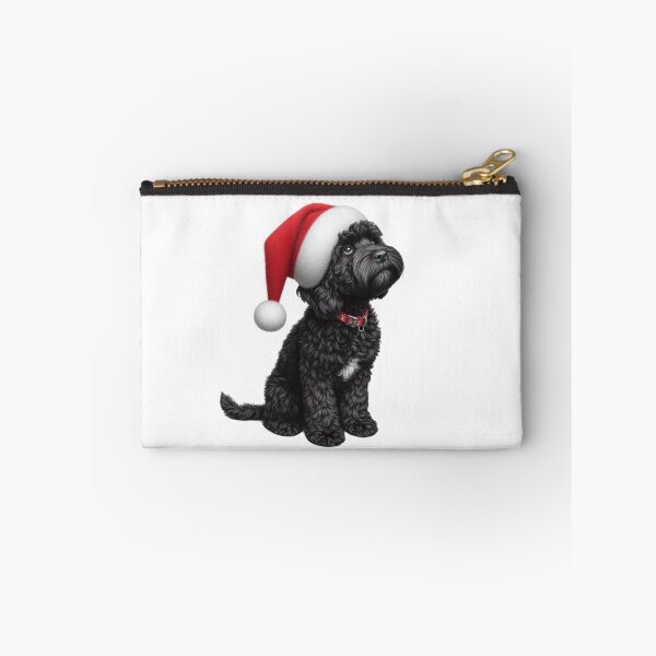 Item preview, Cute Black Christmas Cockapoo, Cute Black Christmas Cavapoo, Christmas Dog  designed and sold by LittleRedDogArt.