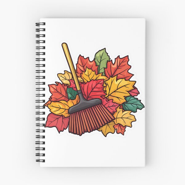 Item preview, Autumn Raking Sticker with Colorful Fall Leaves and Rake designed and sold by Liseri.