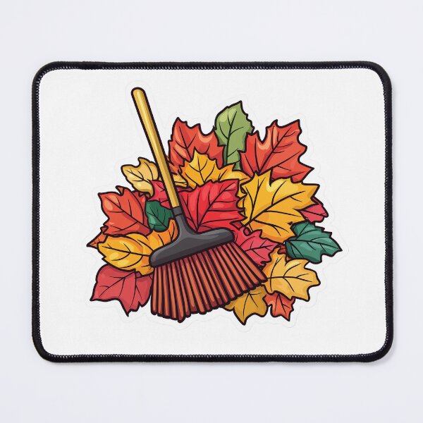 Item preview, Autumn Raking Sticker with Colorful Fall Leaves and Rake designed and sold by Liseri.