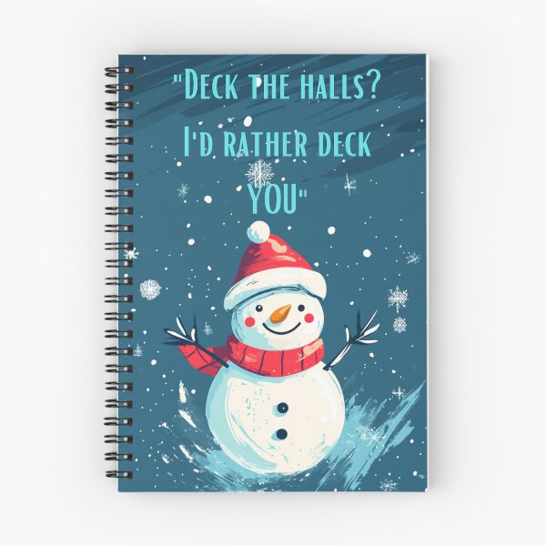 Item preview, Funny Snowman Christmas Poster - "Deck the Halls? I'd Rather Deck You" Holiday Print. designed and sold by Ice Diamond Designs.