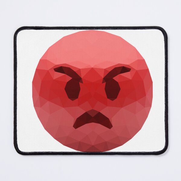 Item preview, Geometric Angry Red Emoji Face - Low Poly Digital Art designed and sold by OrangePoly.