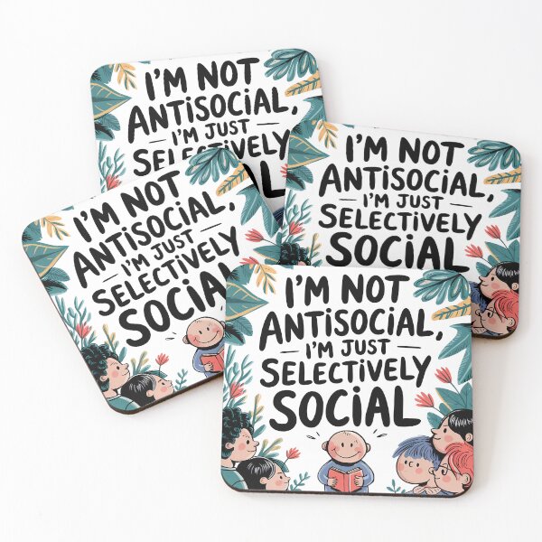 Item preview, Funny Selectively Social Quote with Playful Illustration designed and sold by ZetaDream.