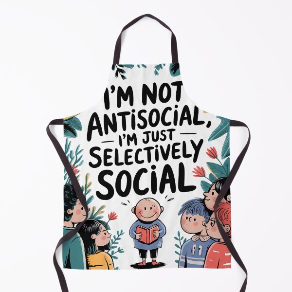 Item preview, Funny Selectively Social Quote with Playful Illustration designed and sold by ZetaDream.