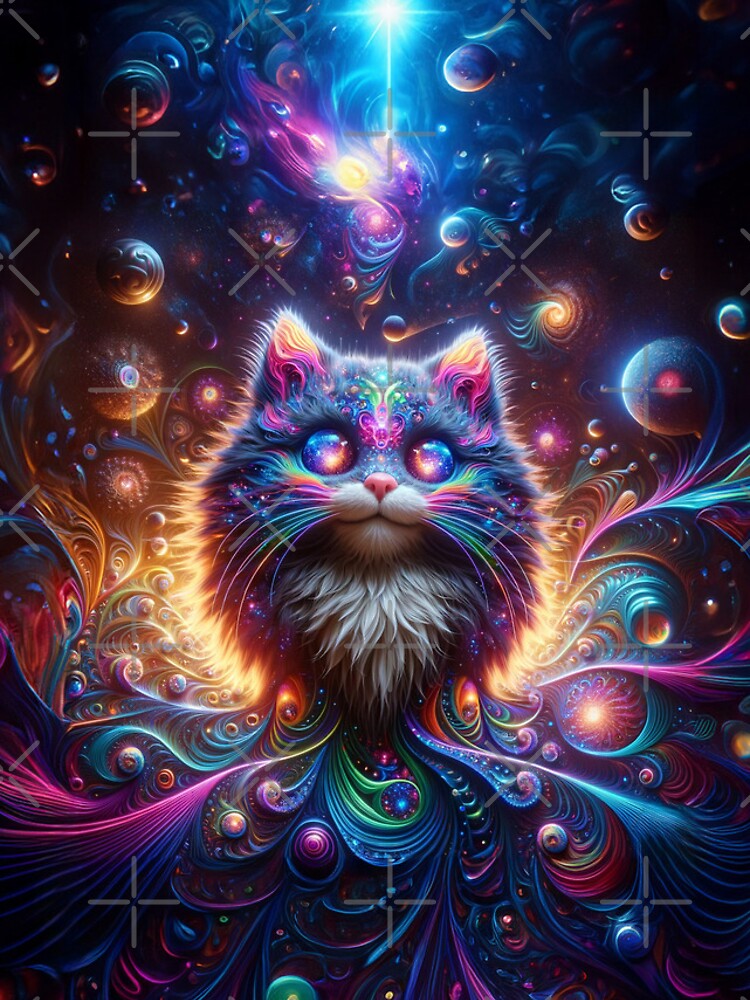 Thumbnail 4 of 4, iPhone Case, Cosmic Feline Whimsy designed and sold by thomasdatt.