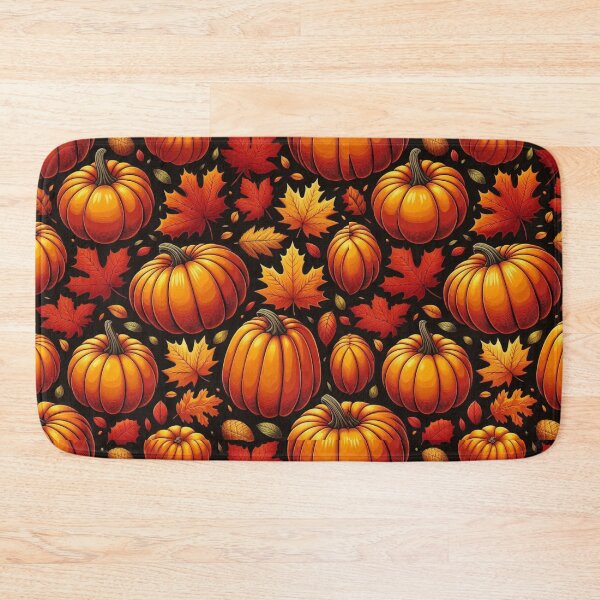 Item preview, Autumn pattern with pumpkins and colorful leaves. designed and sold by Blitzarbeiter.