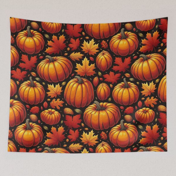 Item preview, Autumn pattern with pumpkins and colorful leaves. designed and sold by Blitzarbeiter.