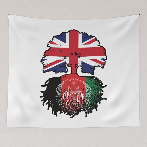 Item preview, Afghanistan Afghan British UK Tree Roots Flag designed and sold by FlagX.