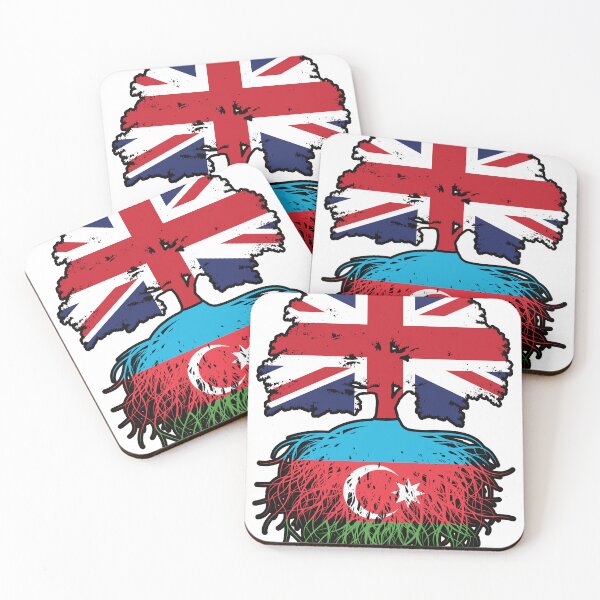 Item preview, Azerbaijan Azerbaijani British UK Tree Roots Flag designed and sold by FlagX.