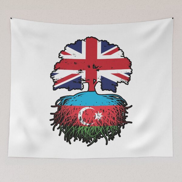 Item preview, Azerbaijan Azerbaijani British UK Tree Roots Flag designed and sold by FlagX.