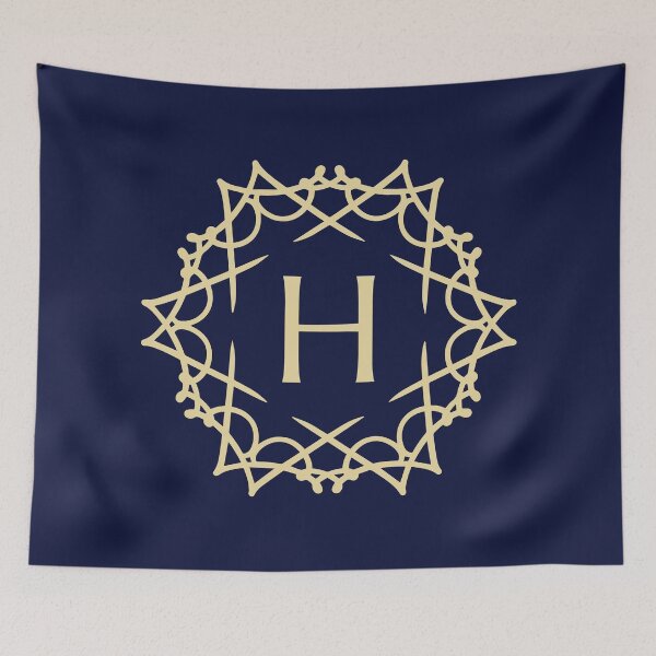 Item preview, Gold Ornamental Letter H Badge designed and sold by rasagamastore.